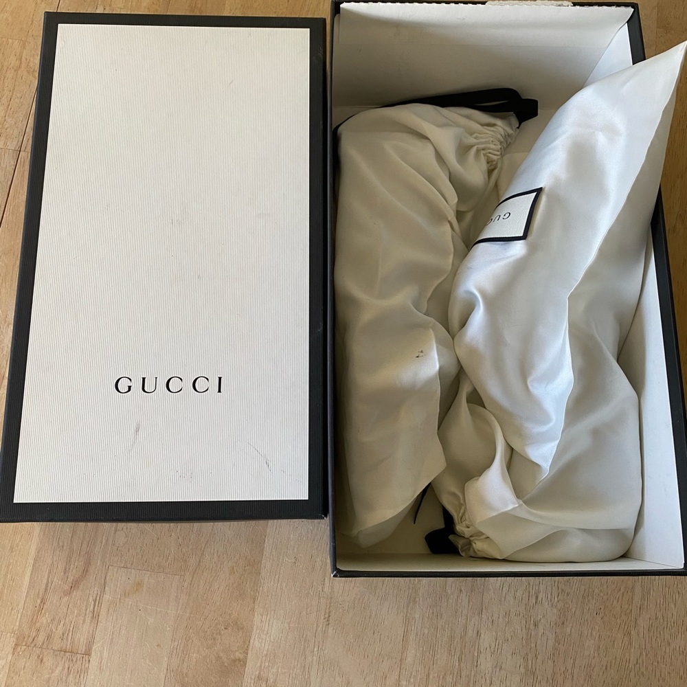 Gucci black leather brogues with buckles size EU8.5 or US10 with box - Picture 12 of 13